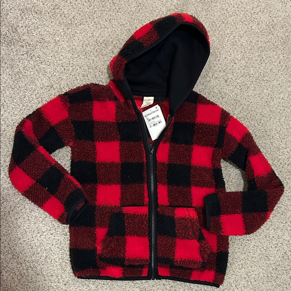 NWT Tucker & Tate Buffalo Plaid Fleece Zip Up Jacket, 6